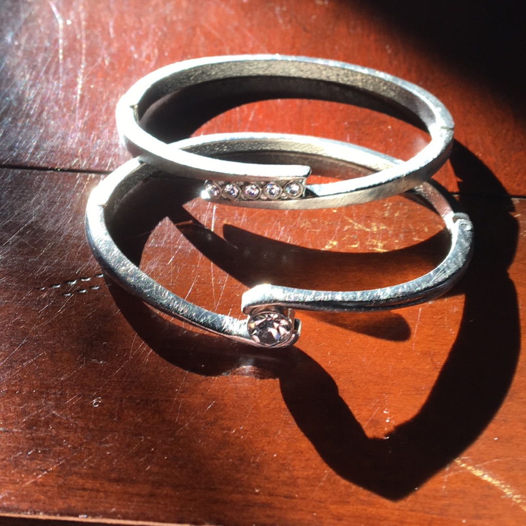 2 Faux Diamond Bracelets With Easy Closure